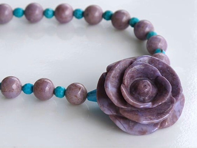 Turkish Lavender jade necklace